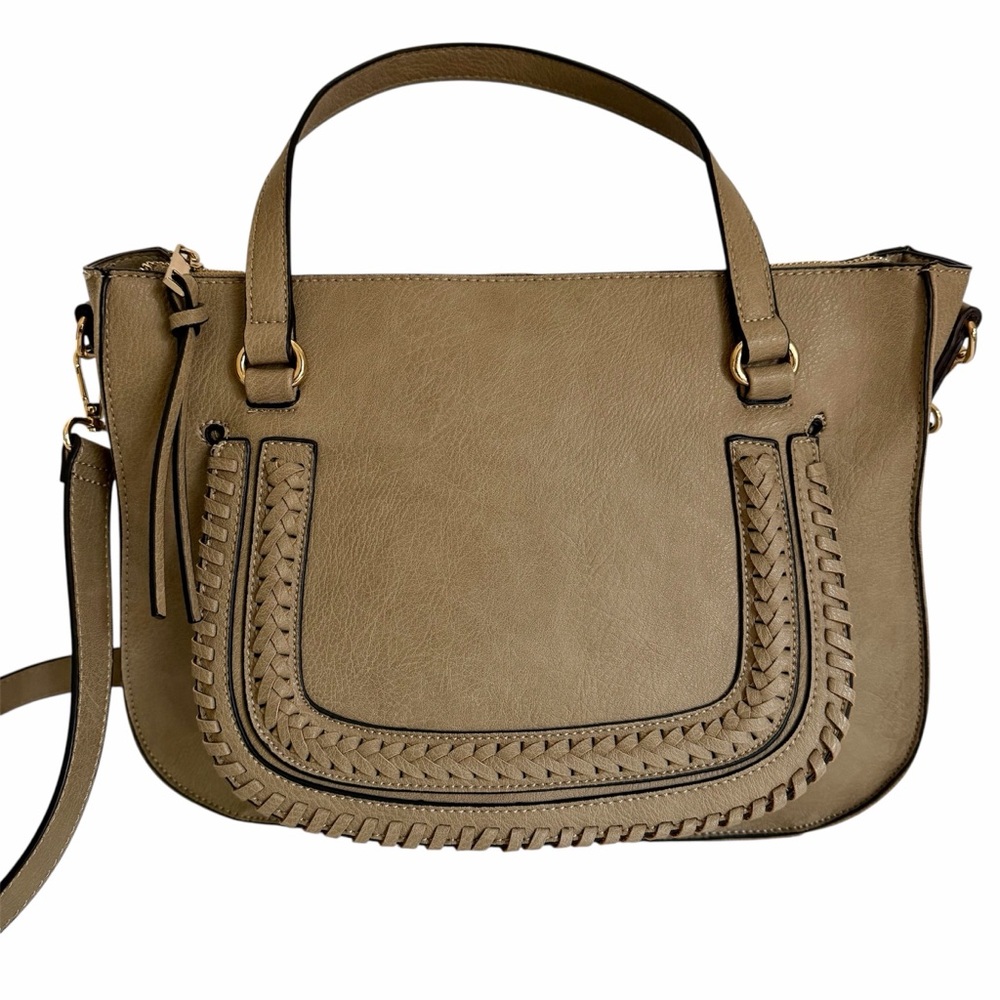 SOLE SOCIETY CAMEL DESTIN SATCHEL CROSSBODY BAG!